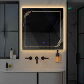 Specchio LED Quadrato | Pulsante touch | Luce bianca calda - Reyze Serie Good Vibes Modello 1